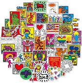 Keith Haring - Keith Haring Stickers - 50 stuks - Keith Haring poster - Keith Haring canvas - Stickers Volwassenen - Stickers
