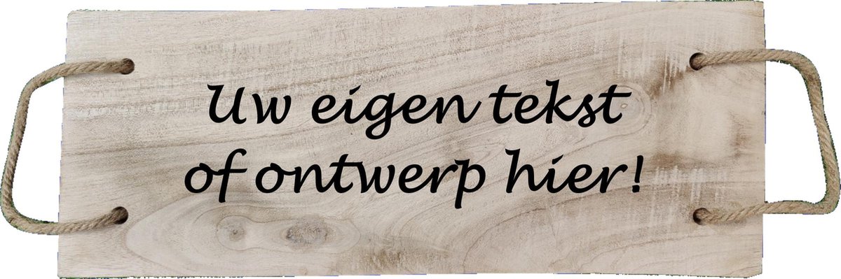 Stijlvolle houten Presenteerplank- Gepersonaliseerd met uw eigen tekst - 50 x 20 cm - Serveerplek - Kaasplank - tapasplank - borrelplank