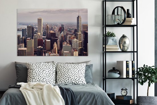 Ville de Chicago toile 120x80 cm - impression photo sur toile peinture Décoration murale salon / chambre à coucher) / Villes Peintures Toile