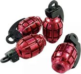 TT-product ventieldoppen Red Grenades handgranaat 4 stuks rood