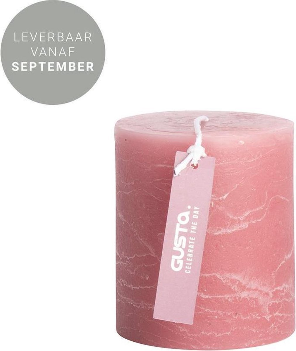 Gusta® Rustieke kaars ø68x8cm zacht roze - Dry FLWRS®