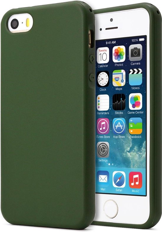 iPhone 5 hoesje groen siliconen case - iPhone SE 2016 hoesje groen - iphone  5s hoesje... | bol.com