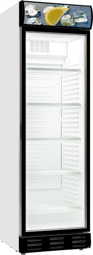 Combisteel Drankenkoeling - 382L - Wit/Zwart - +4°C/+10°C - Statisch + Ventilator - Scharnier Links - 595x650x2000mm - Horeca Koelkast
