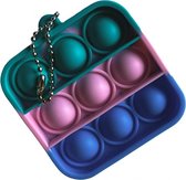 PEPPERLIN® • Blij Kind - Fidget - Pop it - Mini - Blauw - Roze - Groen - Regenboog - Vierkant - Sleutelhanger - Goud