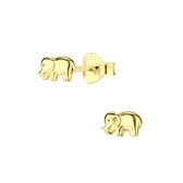 Joy|S - Zilveren petit olifant oorbellen - 14k goudplating