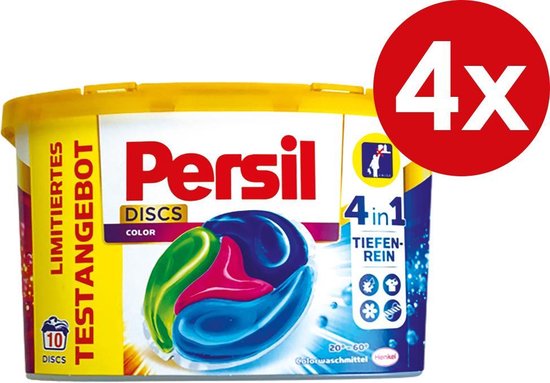 Persil - Wasmiddel 4in1 Discs - Kleur - 4 x 10 (40) stuks - Wascapsules - Voordeelverpakking