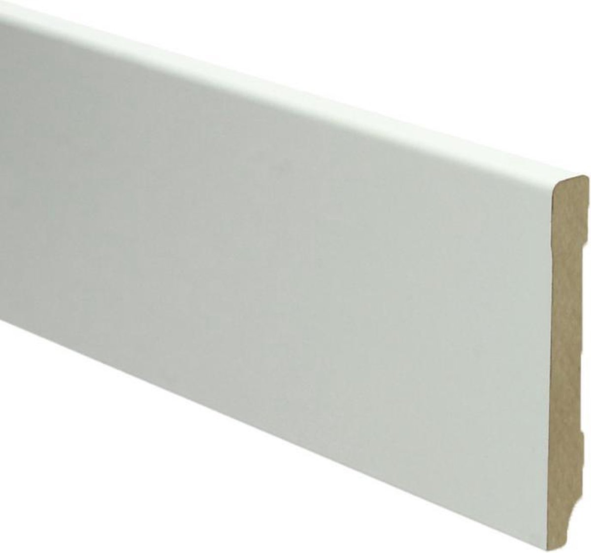 Hoge plinten - MDF - Moderne plint 90x12 mm - Wit - Voorgelakt - RAL 9010 - Per 5 stuks 2,4m