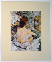 Poster in dubbel passe-partout - Henri Toulouse Lautrec - The Toilet - Kunst  - 50 x 60 cm