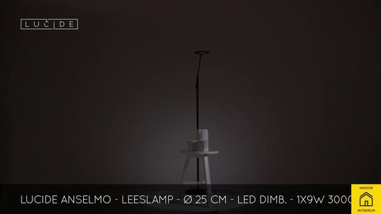 Lucide ANSELMO - Lampe de bureau - ¯ 25 cm - LED Dim. - 1x9W 3000K - Noir