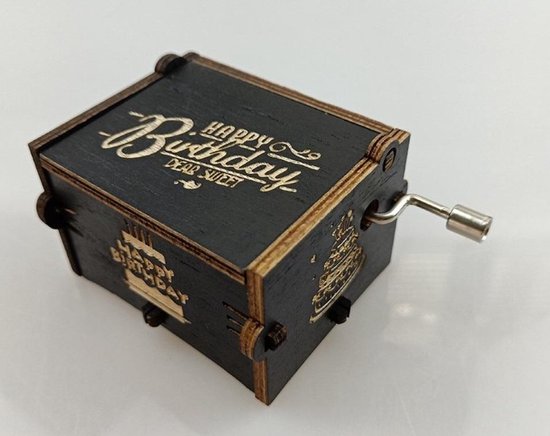 Retro houten muziekdoosje muziek doos Cadeau - Happy Birthday - verjaardag - cadeau - feestje van Mush株式会社 — afbeelding 3