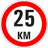 Maximaal 25 km sticker, A1 50 mm - 10 stuks per kaart