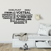 Muursticker Voetbal Woorden Wolk - Zwart - 80 x 37 cm - baby en kinderkamer nederlandse teksten
