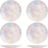 Cosy&Trendy Aquarella Dessertborden - Kleurrijke Gebaksborden - 4 stuks - Ø 19 cm - Bordenset - Dip Dye Servies - Ontbijtbord