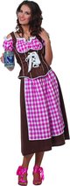 Wilbers & Wilbers - Boeren Tirol & Oktoberfest Kostuum - Stube Dirndl Suedine - Vrouw - Roze - Maat 52 - Bierfeest - Verkleedkleding