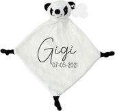 Panda en tissu câlin avec naam et date de naissance cadeau de douche de bébé personnel fille
