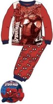 Marvel Spiderman pyjama  - Fleece - rood - maat 122/128 (8 jaar)