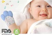 Bijthandschoen / Baby Bijthandschoenen / natuurlijke siliconen handschoen / met geluid / duim speelgoed - Blauw