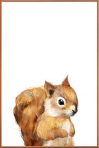 JUNIQE - Poster met kunststof lijst Eekhoorntje illustratie -13x18
