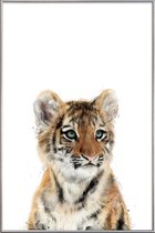 JUNIQE - Poster met kunststof lijst Tijgertje illustratie -13x18