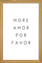 JUNIQE - Poster met houten lijst More Amor -40x60 /Wit & Zwart