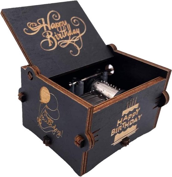 Retro houten muziekdoosje muziek doos Cadeau - Happy Birthday - verjaardag - cadeau - feestje van Mush株式会社 — afbeelding 4