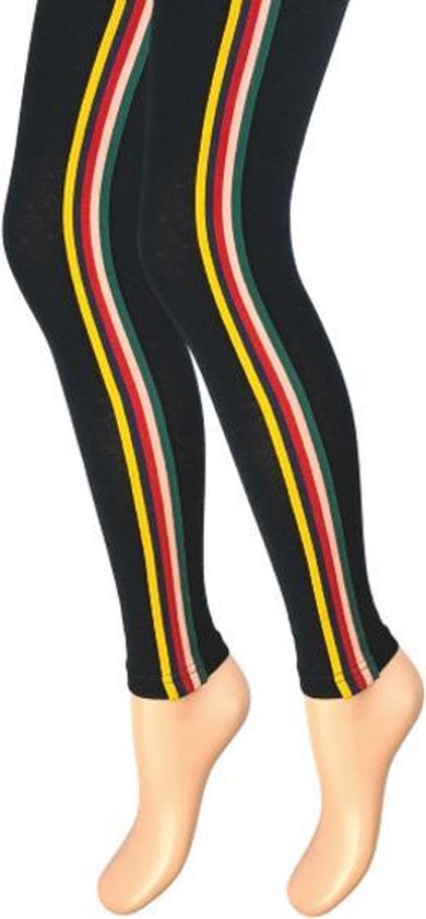 Kinderlegging - Zwart - Multicolor streep - Maat 98-104