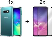 Samsung S10e Hoesje Shock Proof Case - Samsung galaxy s10e hoesje shock proof case hoes cover transparant - Full cover - 2x samsung galaxy s10e screenprotector