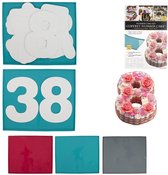 Taartsjabloon Framboise Cakevorm taart decoreren 0-8 nummers + Siliconen Sheet - Verjaardag - kookgerei- Taartvorm - Bakvorm