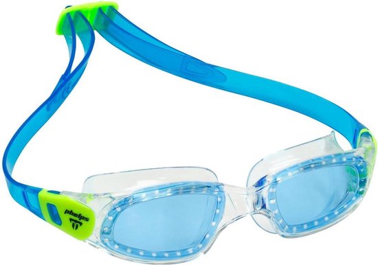 Phelps Tiburon Kid - Zwembril - Kinderen - Blue Lens - Transparant/Lime