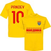 Macedonie Pandev 10 Team T-Shirt - Geel - L