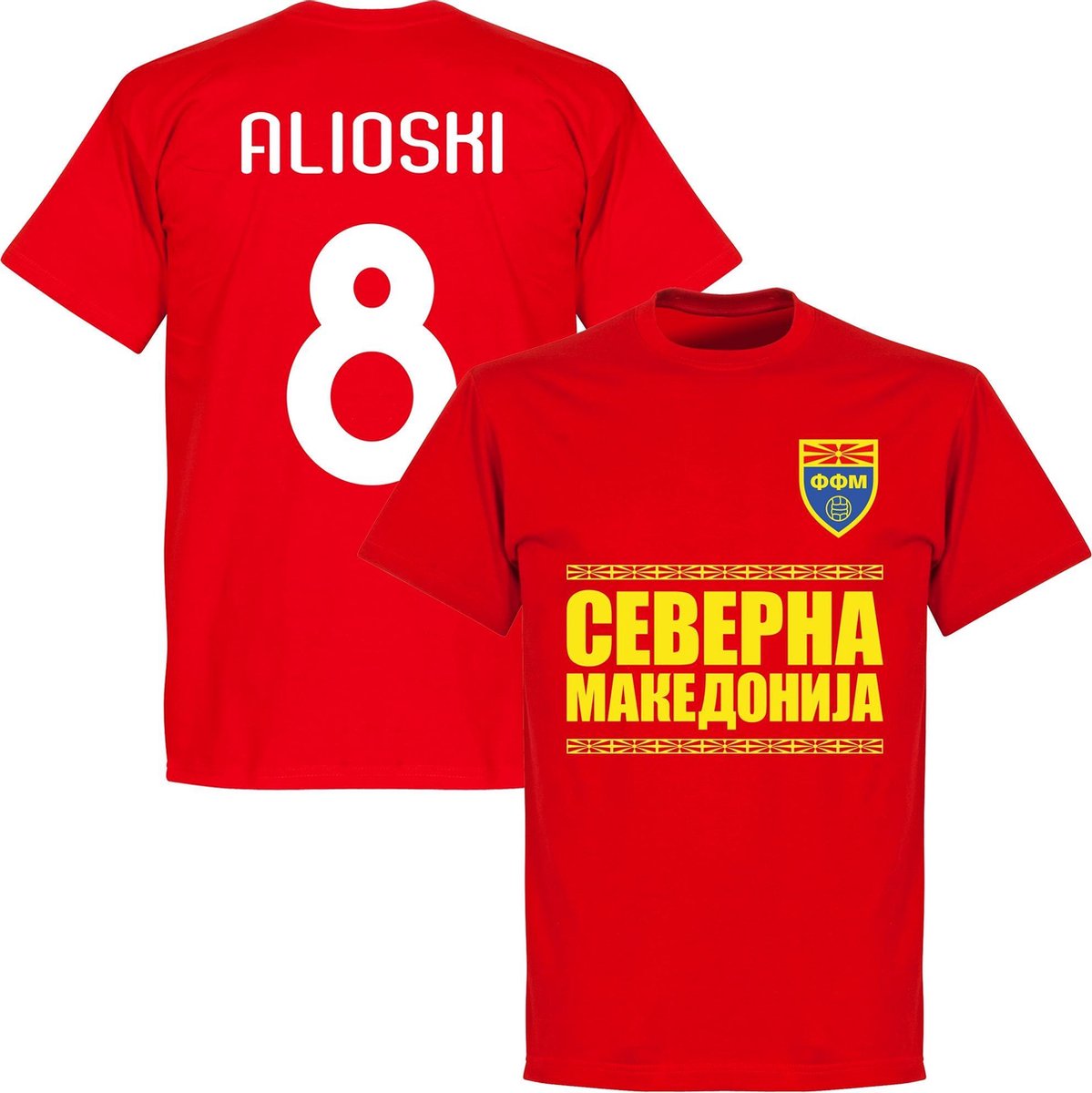 Noord Macedonië Alioski 8 Team T-Shirt - Rood - XXL