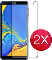 2X Screen protector - Tempered glass screenprotector voor Samsung Galaxy A7 2018 -  Glasplaatje voor telefoon - Screen cover - 2 PACK