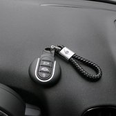 MINI COOPER Sleutelhanger Auto - Logo Automerk - Leer en Metaal - 25 Verschillende Automerken - Auto accessoire  - Keychain - Koord - Cadeau/Geschenk