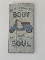 Wandbord scooter Retro ride  "Body Soul" Groot
