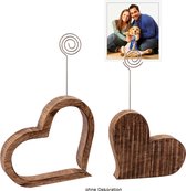 Pippa Design Fotohouder - fotolijst hout - hartvorm - set van 2