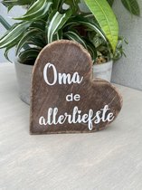 Teksthart 15cm oma allerliefste naturel