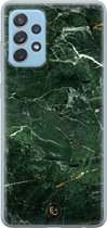 Samsung Galaxy A52 siliconen hoesje - Marble jade green - Soft Case Telefoonhoesje - Groen - Marmer