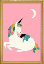JUNIQE - Poster met houten lijst Me Time -20x30 /Roze