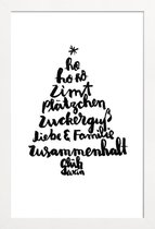 JUNIQE - Poster met houten lijst Tannenbaum -13x18 /Wit & Zwart