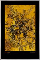 JUNIQE - Poster met kunststof lijst Berlin kaart gouden -40x60 /Goud &