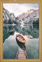 JUNIQE - Poster met houten lijst Dolomites -20x30 /Blauw & Groen