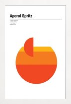 JUNIQE - Poster in houten lijst Aperol Spritz - minimalistisch -20x30