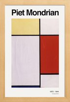 JUNIQE - Poster met houten lijst Mondrian - Composition -13x18 /Geel &