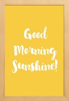 JUNIQE - Poster met houten lijst Good Morning -13x18 /Geel