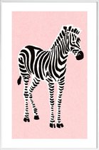 JUNIQE - Poster in kunststof lijst Zebra Pink -60x90 /Roze