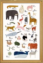 JUNIQE - Poster met houten lijst Animal Friends II -60x90 /Kleurrijk