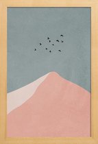 JUNIQE - Poster met houten lijst Peak -13x18 /Roze & Turkoois