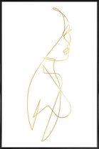 JUNIQE - Poster met kunststof lijst Femme I gouden -20x30 /Goud & Wit