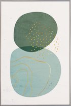 JUNIQE - Poster met kunststof lijst Foam gouden -20x30 /Goud & Groen