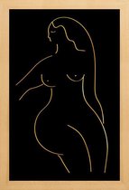 JUNIQE - Poster met houten lijst Form II gouden -40x60 /Goud & Zwart